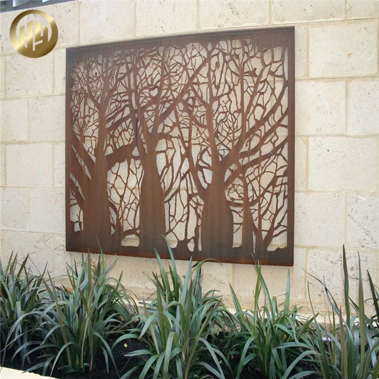 Custom Design Corten Steel Rusty Garden Decoration Screen Metal Panel