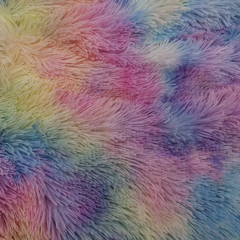 New Spot 40 Hair Colorful Plush rainbow PV Wool Tie Dye Hai Pai Fur Toys Home Pet Supplies Fabric