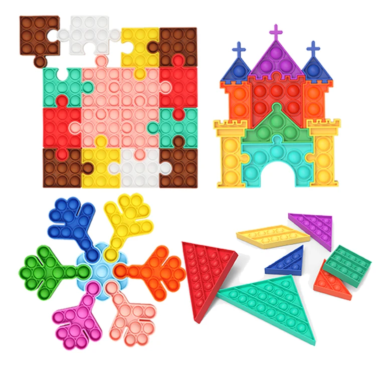 Hot Sale Creative Parent-child Interactive Puzzle Toy Castle And Tangram Fidget Make Your Own Fidget Pack For Fidget Toy Puzzle
