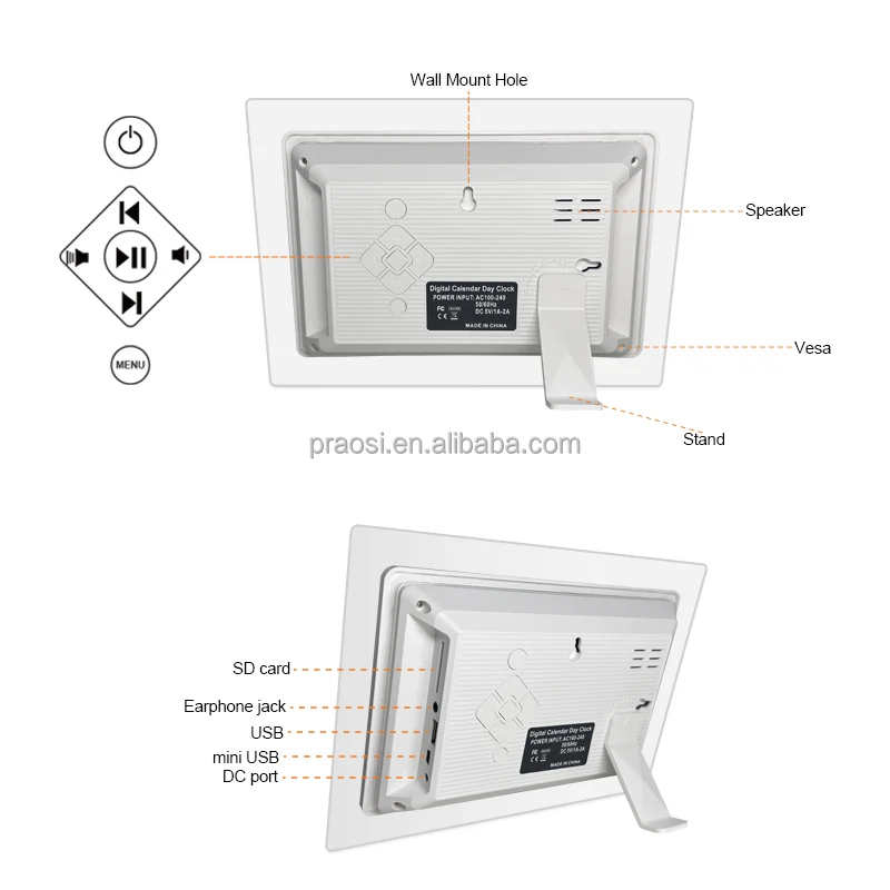 Pros Dementia Memory Loss Alzheimer Digital Calendar Day Analog Clock Auto Dimming Display 24 Alarms 7 inch Acrylic Wall Clocks