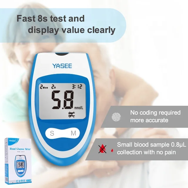 Glucose Monitoring System Device Kit CGM Glucose Meter Strips Lancets and Sensor