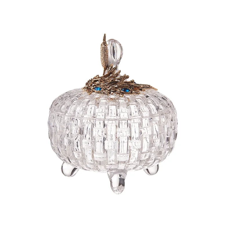 NOSHMAN New Design Food Jars Luxury Container Candy cookie jar Gold Enamel Christmas Easter Glass Jar Storage