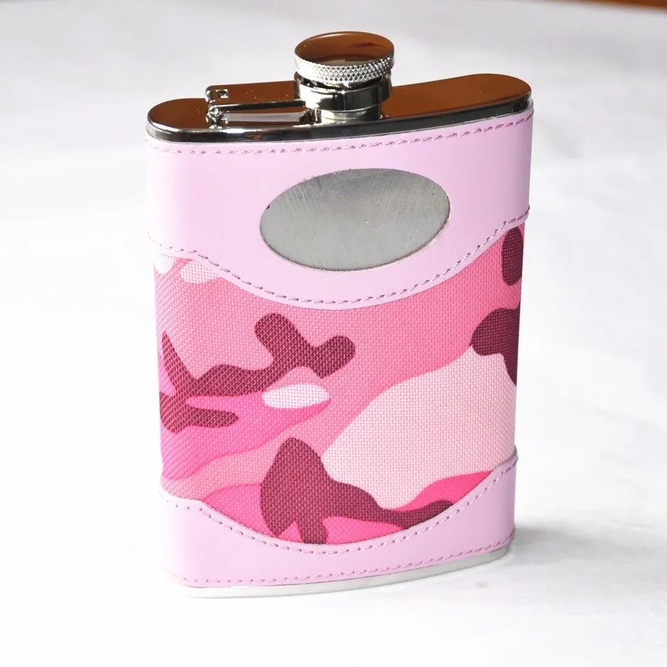 New Style Metal Stainless Steel Portable Pocket Flask Promotional Leather Cover design Hip Flask