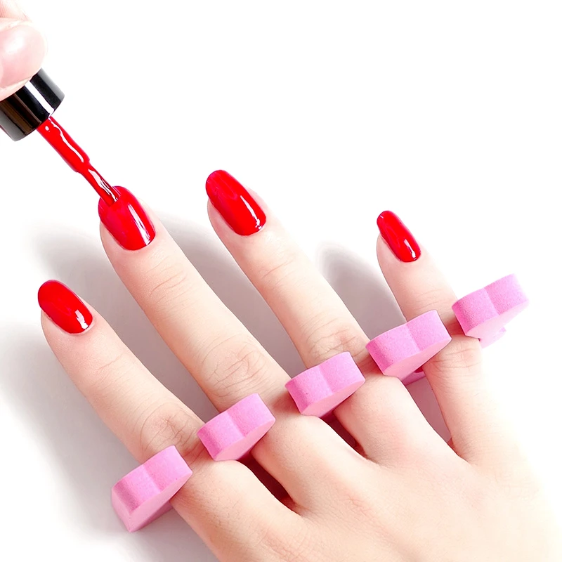 Wholesale Pink Soft Sponge Finger Separator Foam Finger Toe Separator Nail Art Tools