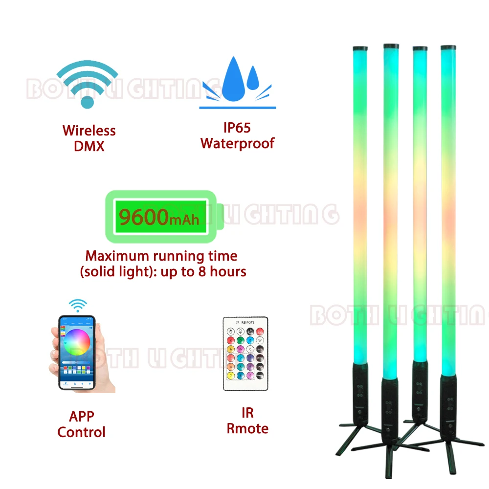 IP65 Outdoor 360 Tube Light Led DJ Booth Set RGBWA 5in1 Pixell Wireless DMX512 WIFI Remote Smart Wedding Party Tube Uplight