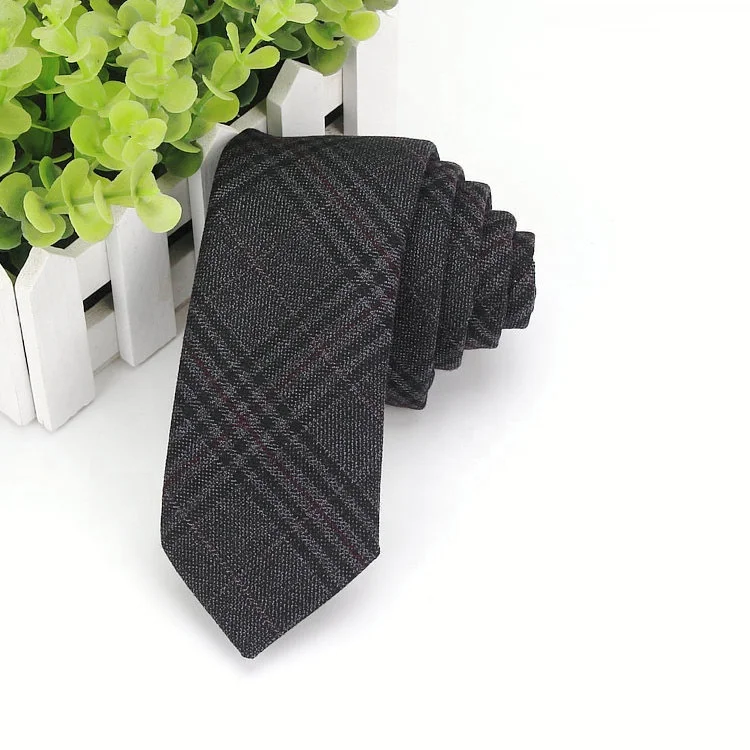 Modern high quality stripe d1096 men casual cotton 6cm necktie plain cotton tie