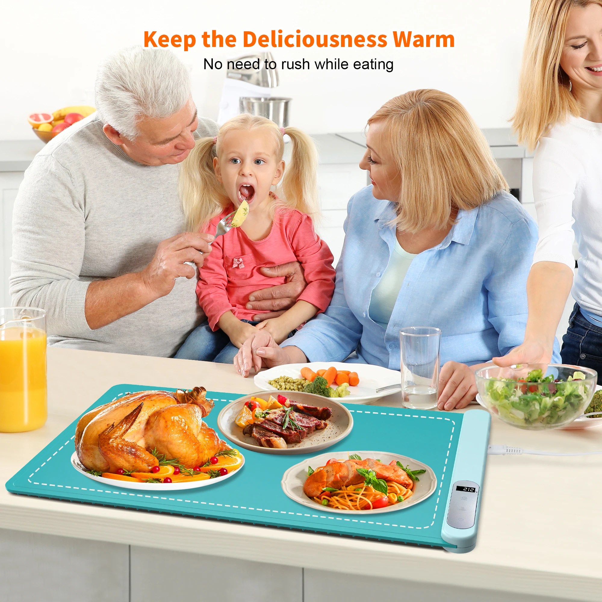 portable roll up hot plates silicone electric warming trays for food