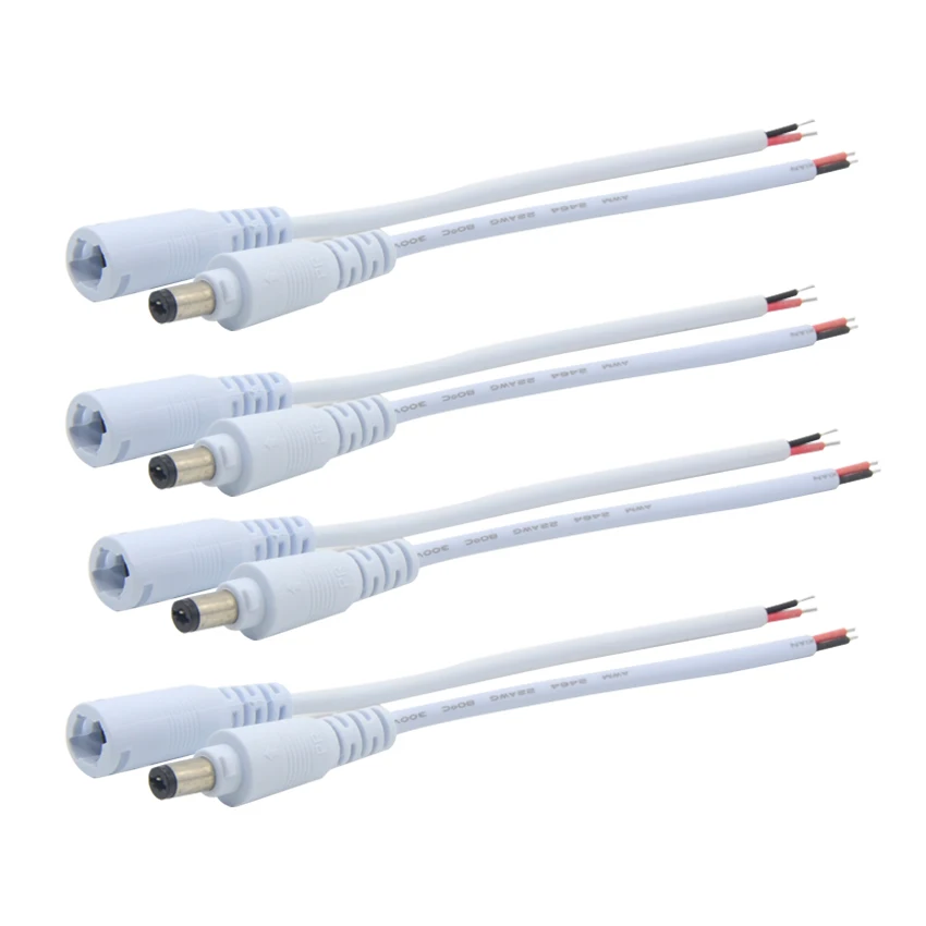 2.1 Mm Male And Female Barrel Jack With Lock 18Awg Power 24Awg 22Awg Copper Wire Dc Usb Cable