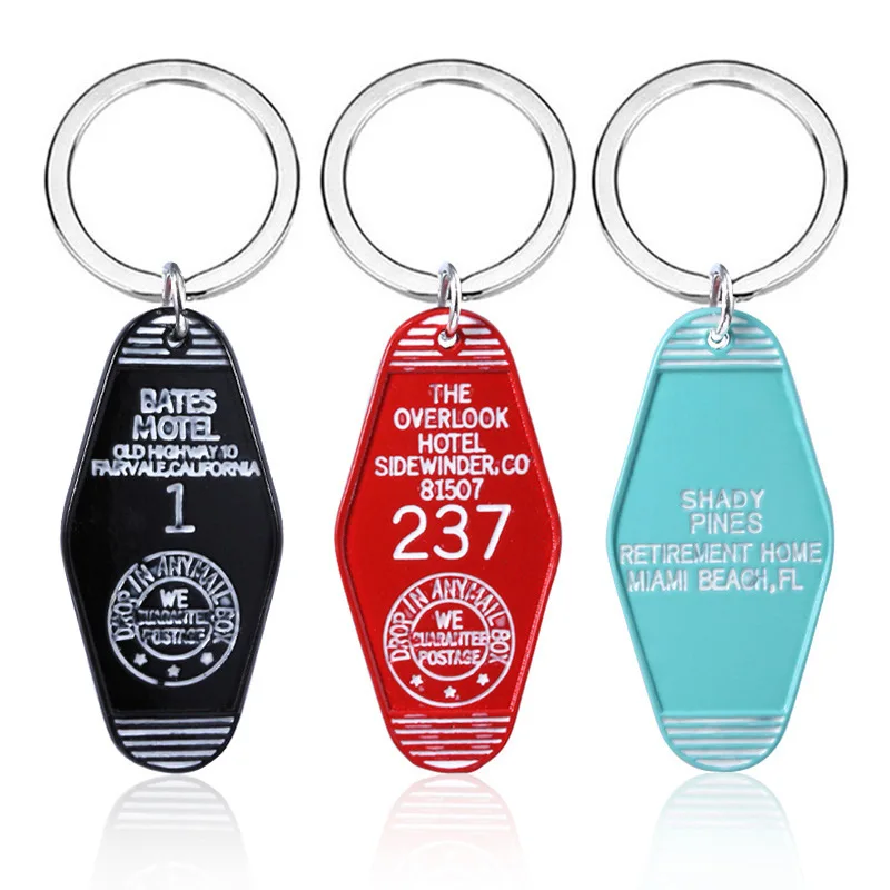 Custom fashion metal keychain Motel Key chain Custom Hotel keychain Metal Room Card Charm Metal pendant Wholesale