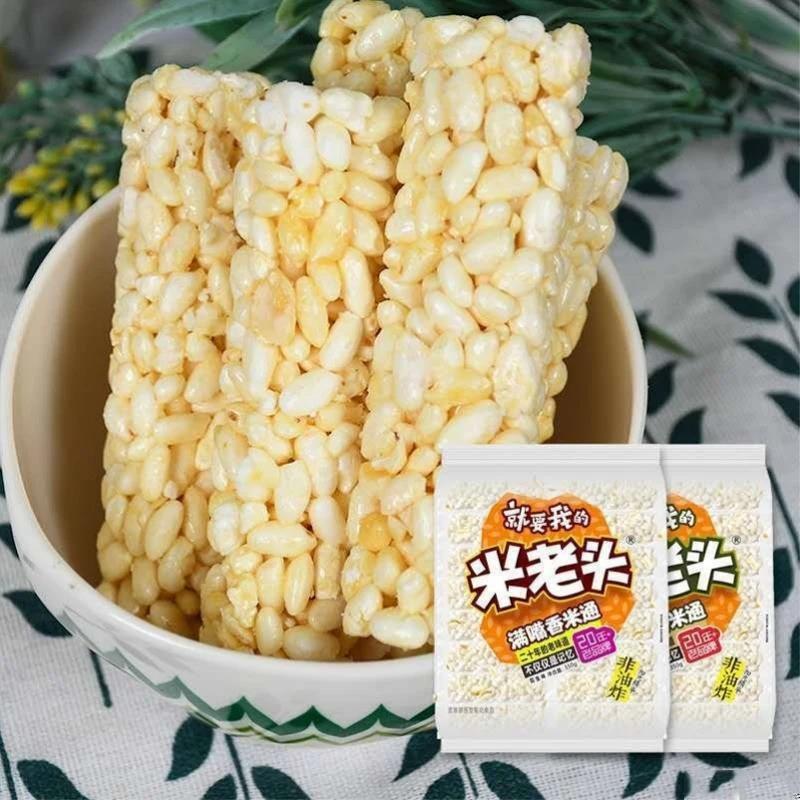 Full mouth rice pass wheat pass 400g * 10 bags of popped rice sticks rolled flowers coarse grains puffed casual snacks package