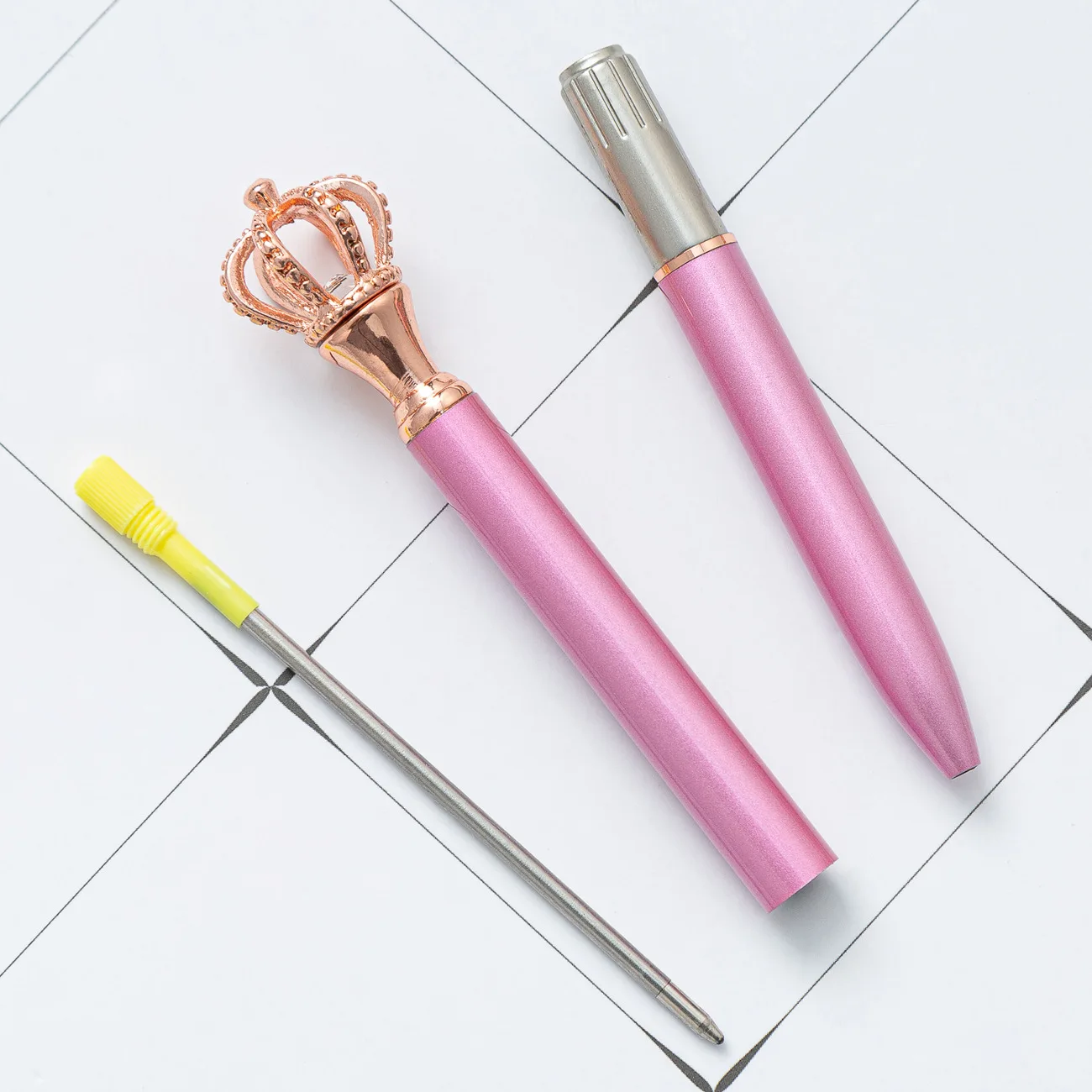 Star pen advertising pentagram Fantasy crown metal ballpoint pen custom printing logo ballpoint  rose gold pens