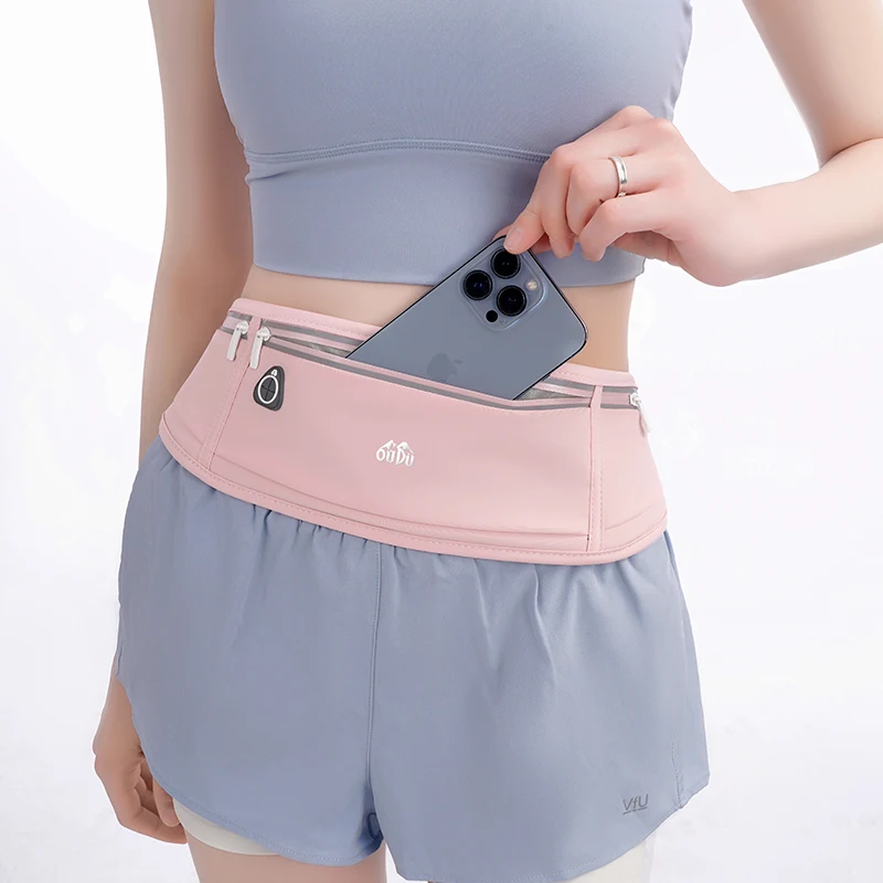 HUALIAN Custom Travel Outdoor Running Belt Sports Waterproof Polyester Fanny Pack  Waist Pack Small Waist Belt Bag for Cycling