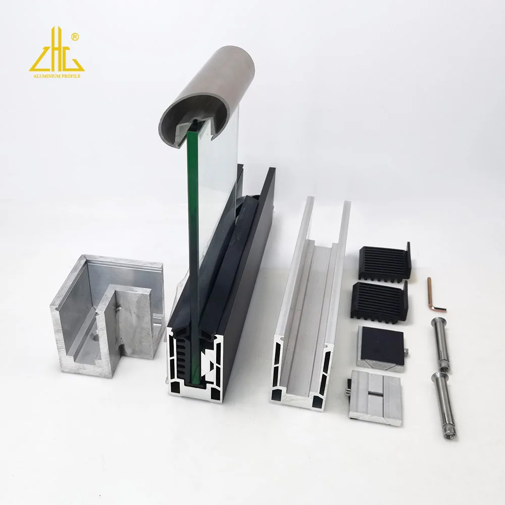 6063 T5 China Factory Cash Sale Supply Aluminum U Channel Clamp Glass Railing Aluminum Profile