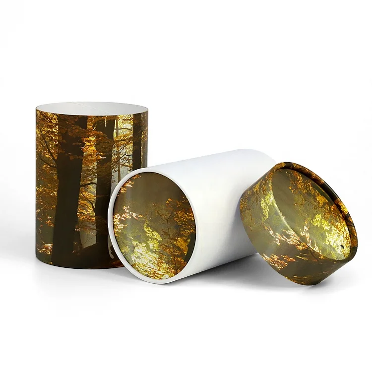 Custom paper pet cremation urn ashe autumn paper scattering tube funeral supplies animal casket and coffin
