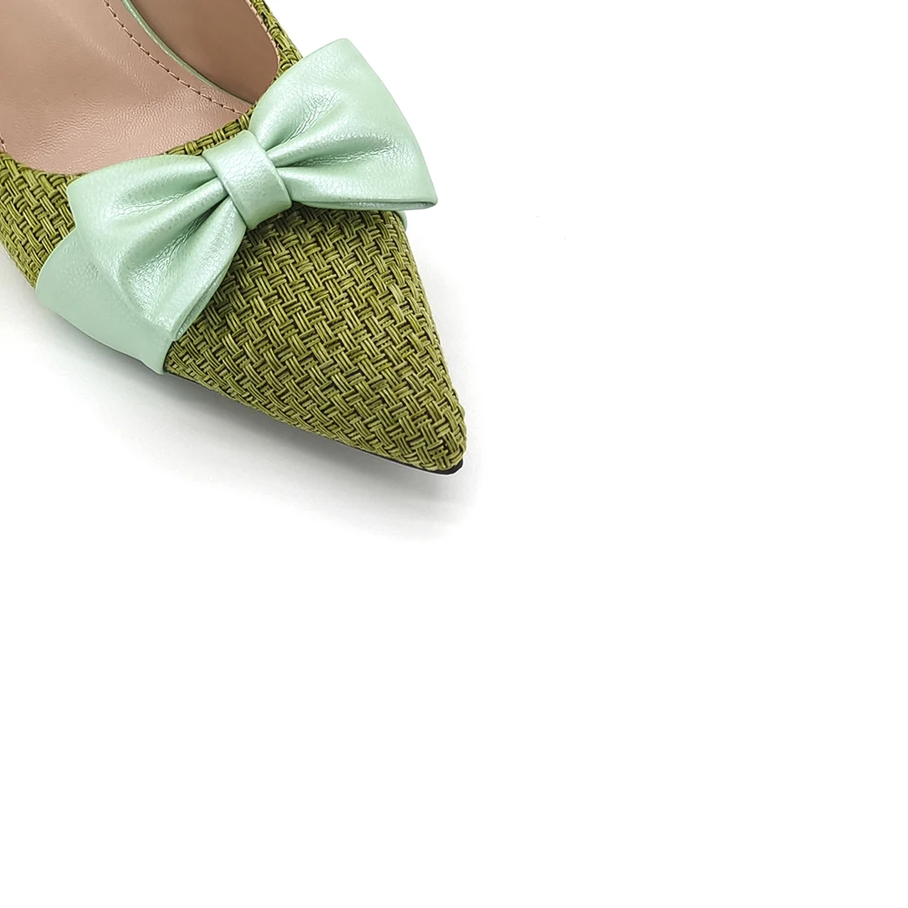 2022 New Color Onion Green Candy High Heel 7 Colors Elegant Ladies Stiletto Women Haif Shoes Wedding Pumps With Bow