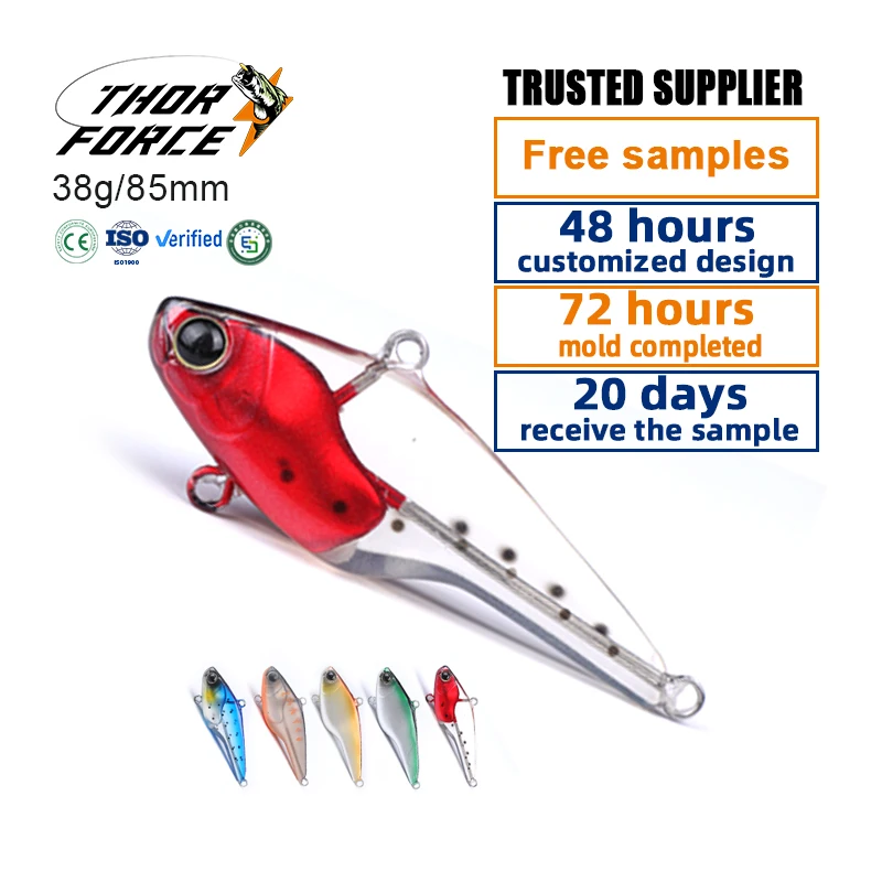 THORFORCE Vibration Bait Fishing Lure Vib Rattled Baits OEM Custom Epoxy Resin Lure Epoxy Jigs Fast Sinking VIB Fishing Lure