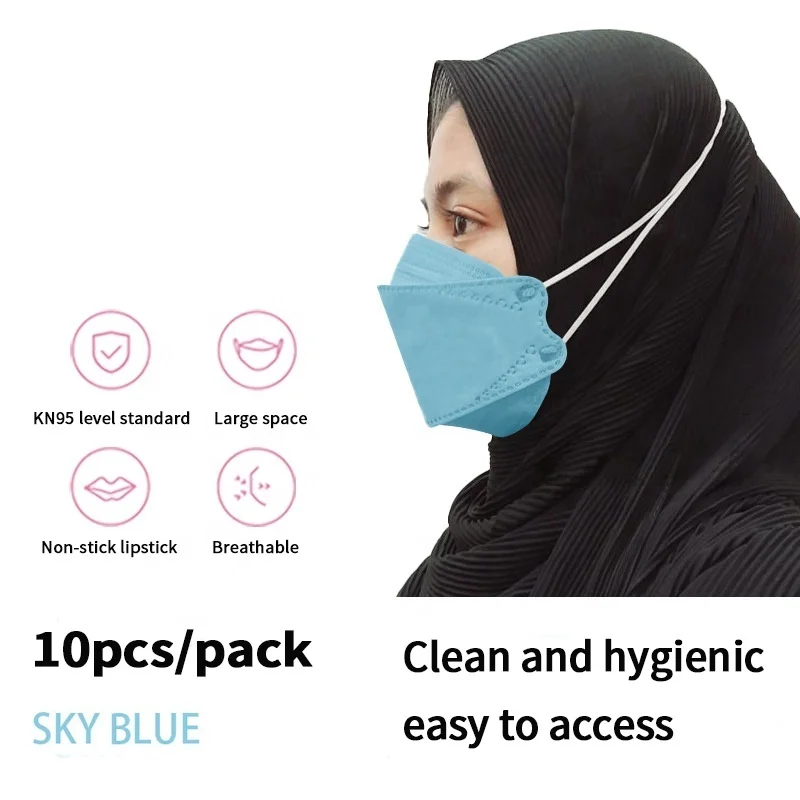 Kf94 Hijab Face Mask Muslim headwear cross ear band color kn94 face mask