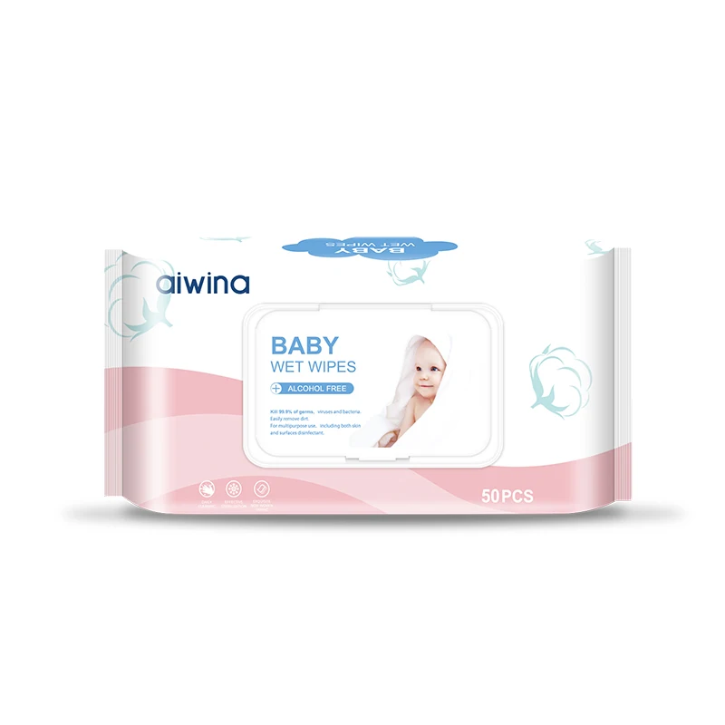  AIWINA пользовательские OEM профессиональные натуральные мягкие детские влажные салфетки для лица рук