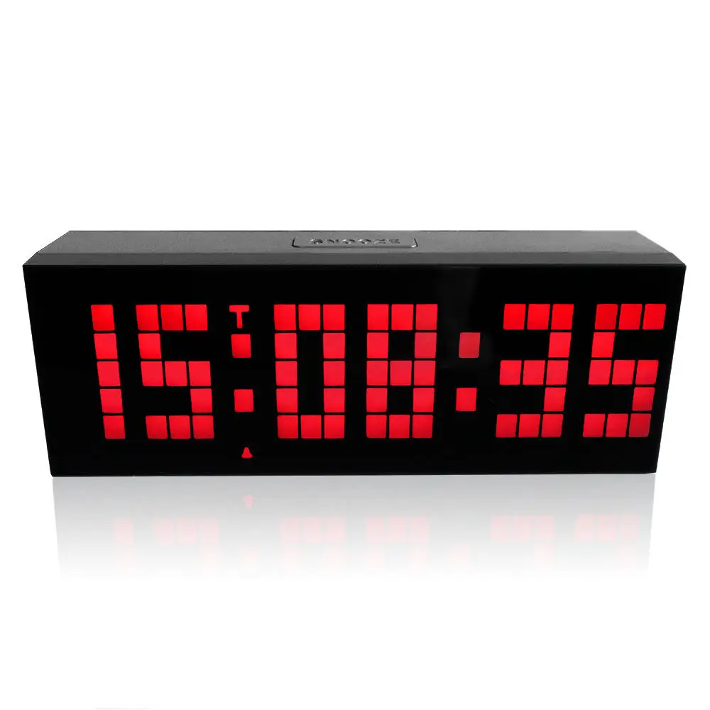 YIZHI Large Big Number Jumbo LED Snooze Wall Desk Alarm Clock Count Down Timer with Pixel Calendar