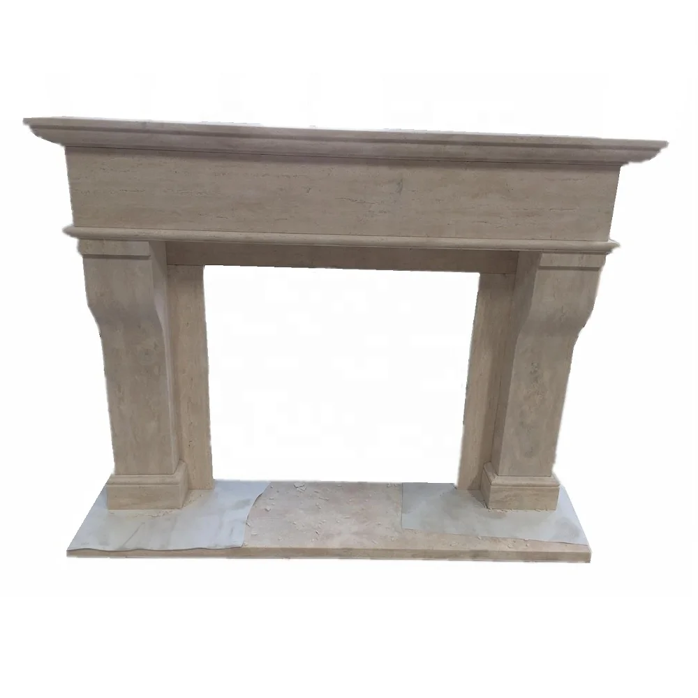 Cheap Pink Natural White & Beige Marble Electric Fireplace Marble Elegant Fireplaces