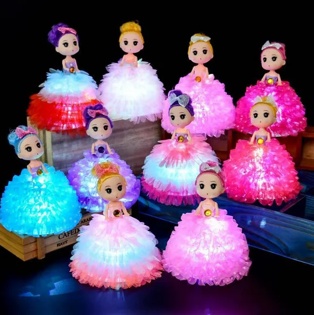 New light up hand doll lantern ball colorful flash princess doll for children toy wholesale