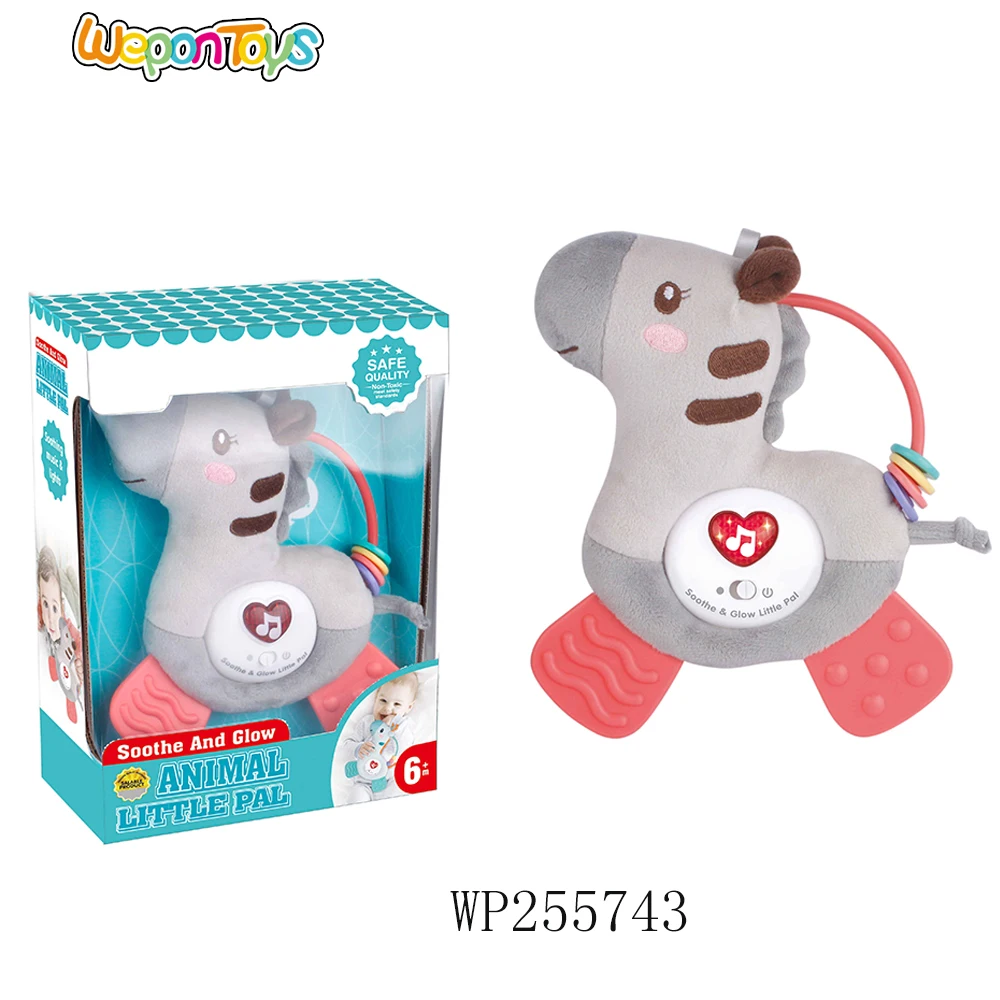 safe and soft material infant baby plush baby rattle toys 6 month old baby comforter with sound