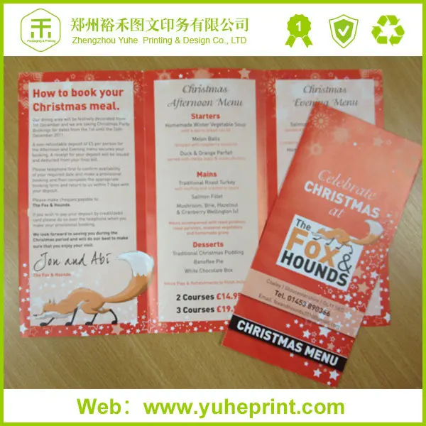 restaurant new fashion design western food menu
