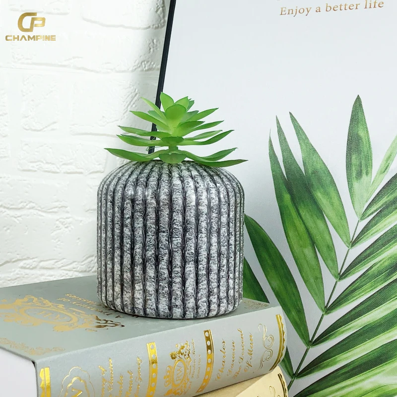 Nordic style unique design Marble grain Ceramic Vase Greenery Plant Pots Home Decor Flower Pots & Planters