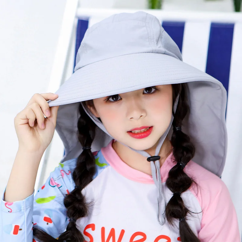 Детская игровая шляпа, Солнцезащитная шляпа UPF50 +, дышащая Панама, детская пляжная шляпа от солнца