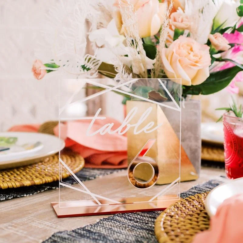 Hot Sale Clear Acrylic Table Number Wedding Table Numbers Mirror Table Numbers Wedding Signs Event Decoration