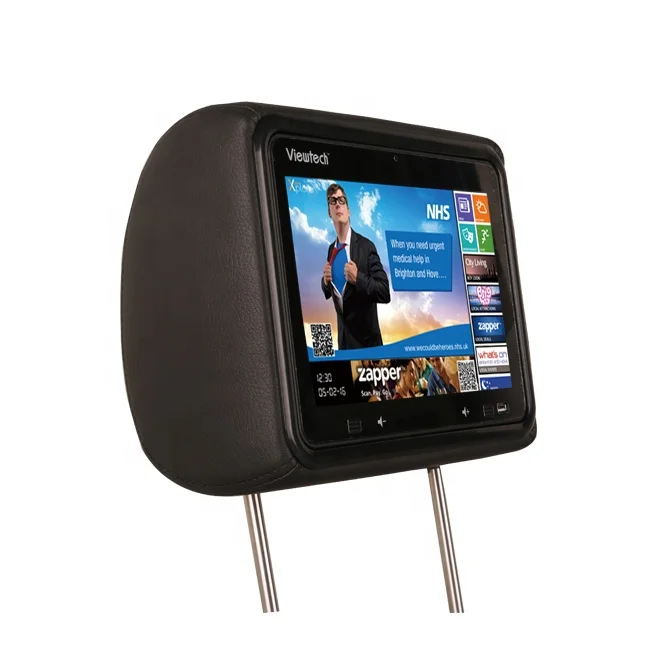 Android 8.1 10.1 inch headrest taxi advertising player with WIFI, 4G, GPS taxi lcd advertising screen
