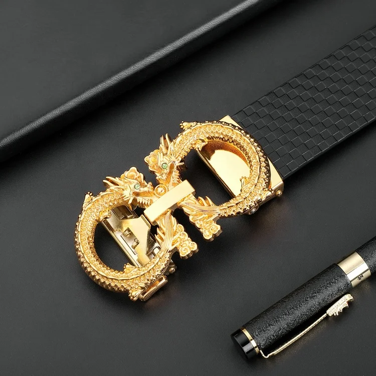 Оптовая продажа брендовый мужской первый слой ремень с автоматической пряжкой деловой Повседневный тисненый ремень