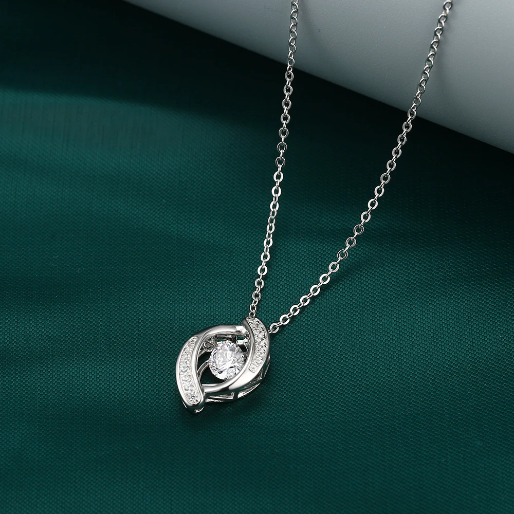Grace Young Lady Shaking Stone Customize 925 Sterling Silver Necklace