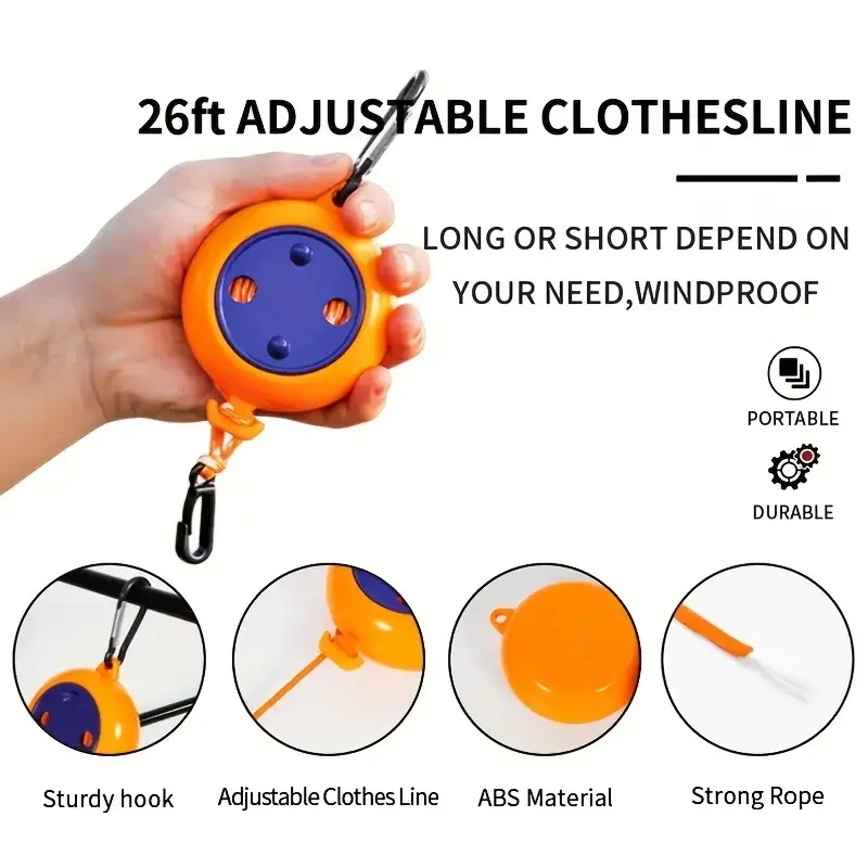 Outdoor travel Portable Foldable drying hanger Adjust Quit  Drying Rope Travel Lanyard Camping Clothes line