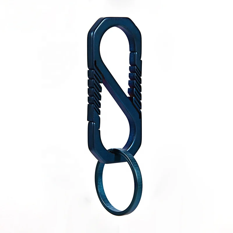 New titanium alloy carabiner keychain quick release EDC key holder with titanium key ring