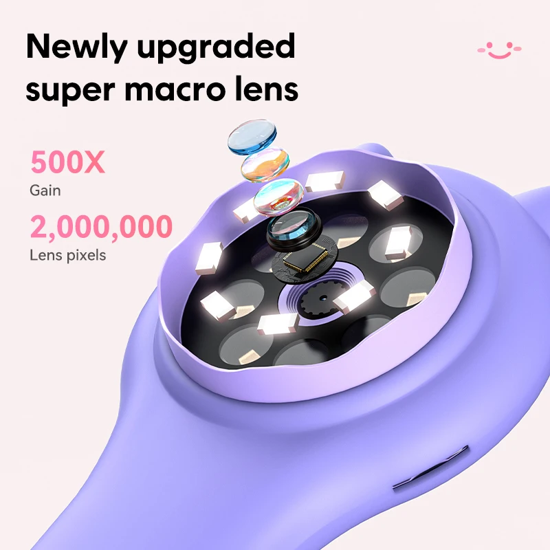 Handheld Digital Mini Microscopes Led Zoom Portable Kids Microscope Toy Kit 500X Early Education Student Monocular Microscope