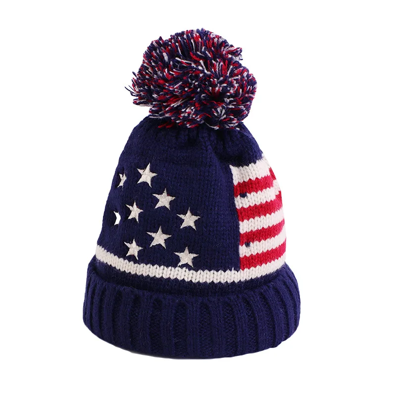 Christmas Gift Sweater Knitted Beanie  for Kids Winter Hats Children Warm Beanies Child Pompom Hat For Babies
