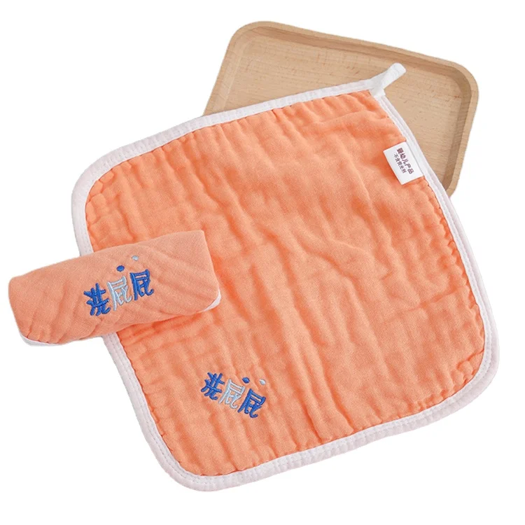 
Wholesale Baby Infant Baby Gauze Small Square Handkerchief Cotton 6 Layer Bubble Cotton Fold Baby Wash Face Towel 