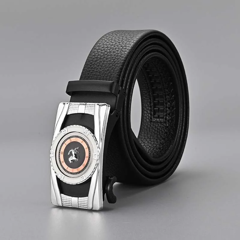 Wholesale Custom Logo Fashion Automatic Buckle Belt Casual Business PVC Leather Belt for Men