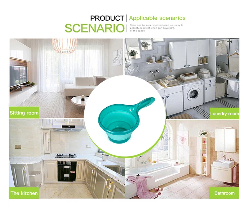 Kitchen Water Scoop Dipper Plastic Bath Spoon Ladle Collapsible Bathroom Hair Washing Water Scoop Cup Shampoo Rinse Cup