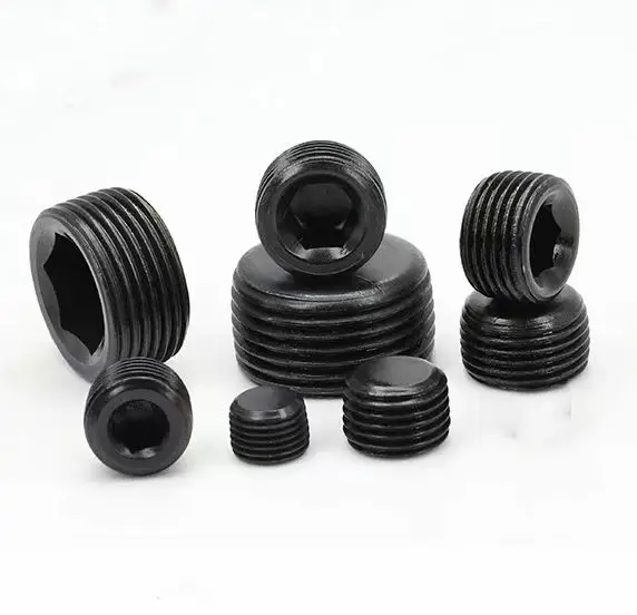 NPT Male Pipe Plug Fitting,Carbon Steel Male Socket Allen Head Plugs, Pipe Plug Fitting Internal Hex Allen Head Socket Screw