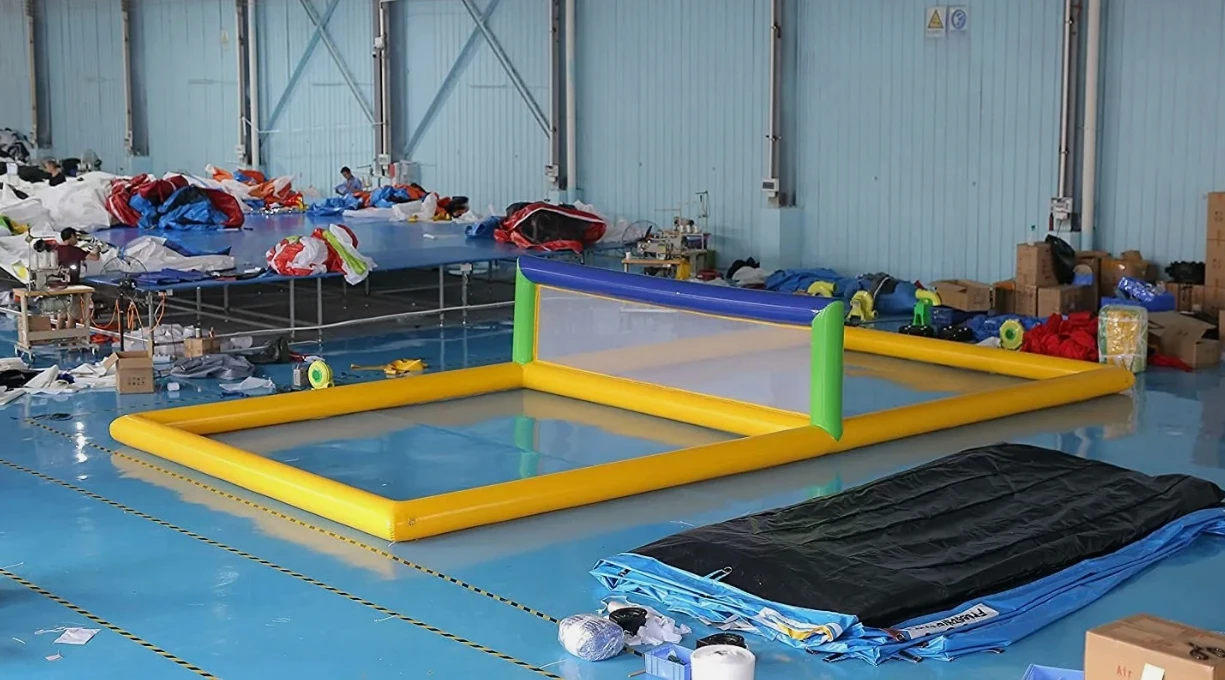 33Ft Outdoor Large Inflatable Volleyball Pool Pvc Water Volleyball Court For Sport Games