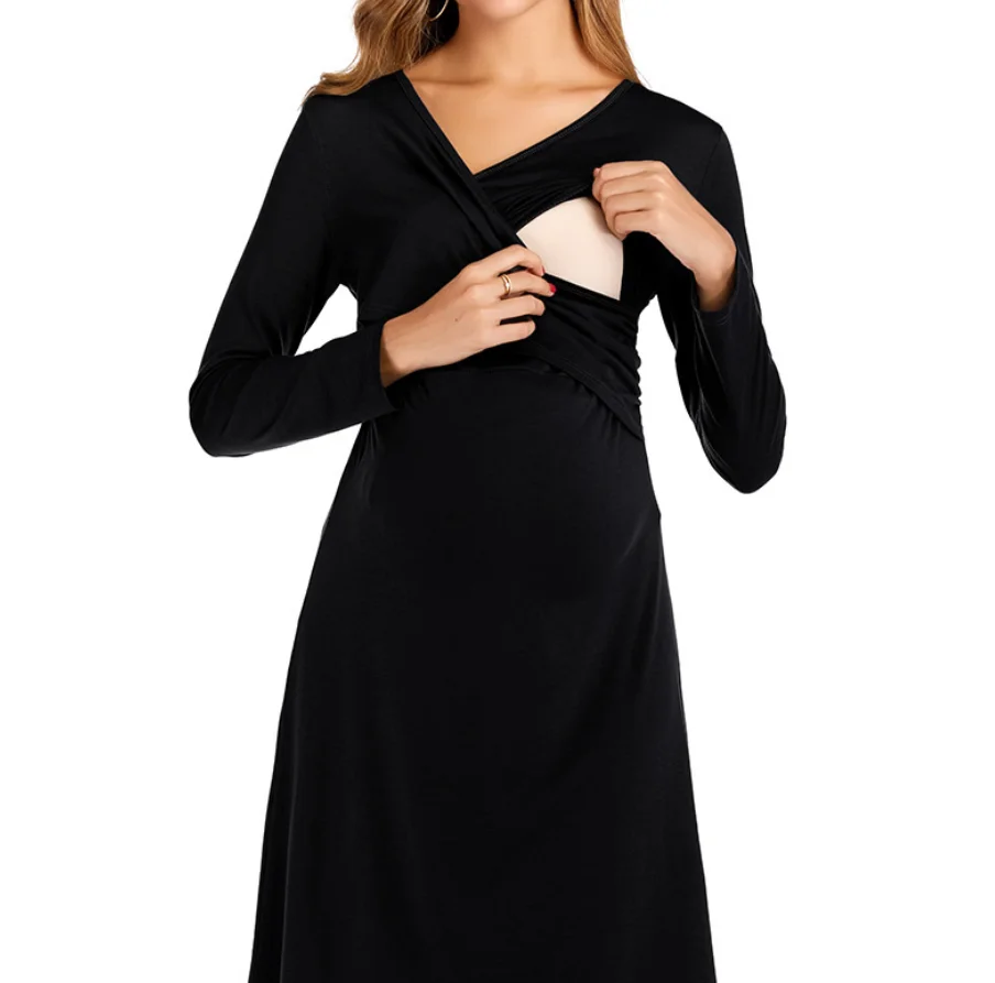 Summer Maternity Clothes Breathable Short Sleeve Elegant Pregnant Women Clothing Dresses