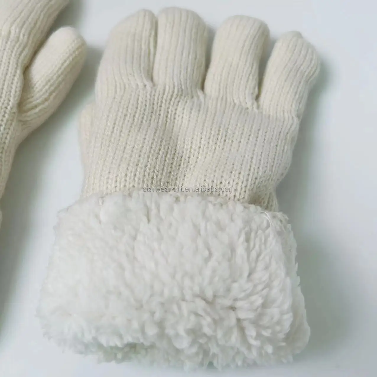 children warm knitted wool gloves with  thickening plush  winter for kids customized mittens  Chinese strength manufacturer