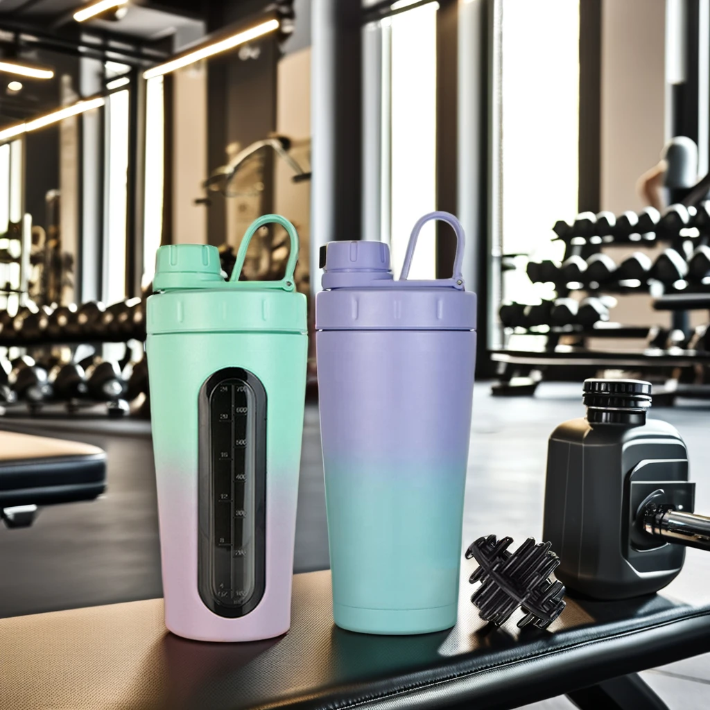Wholesale Eco-Friendly Fitness Stainless Steel Shaker Double Wall 600ml Protein Tumbler Double Walled Coffee Water Bottles