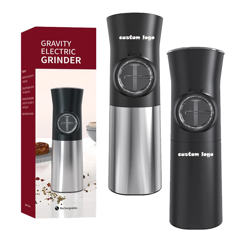 Dry Battery Power Pepper, Powder Grinding Mini Spice Grinder Automatic Induction Electric Salt Pepper Mill With Led Light/