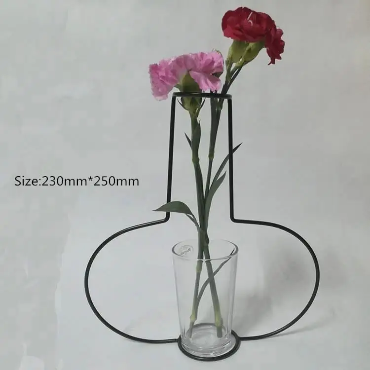 
Desktop black home decoration vase ornaments simulation flower iron vase 