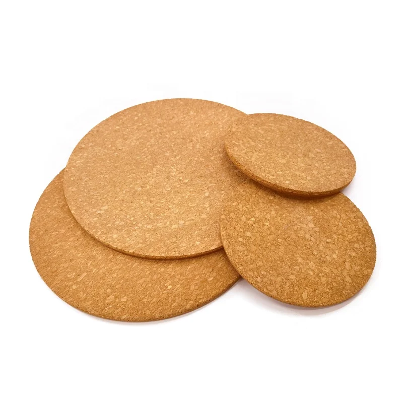 Large mdf coasters Hot Pot Stands placemat round wood Cork Coasters Round Cork board Placemats Kitchen Hot Pads for Hot Pots