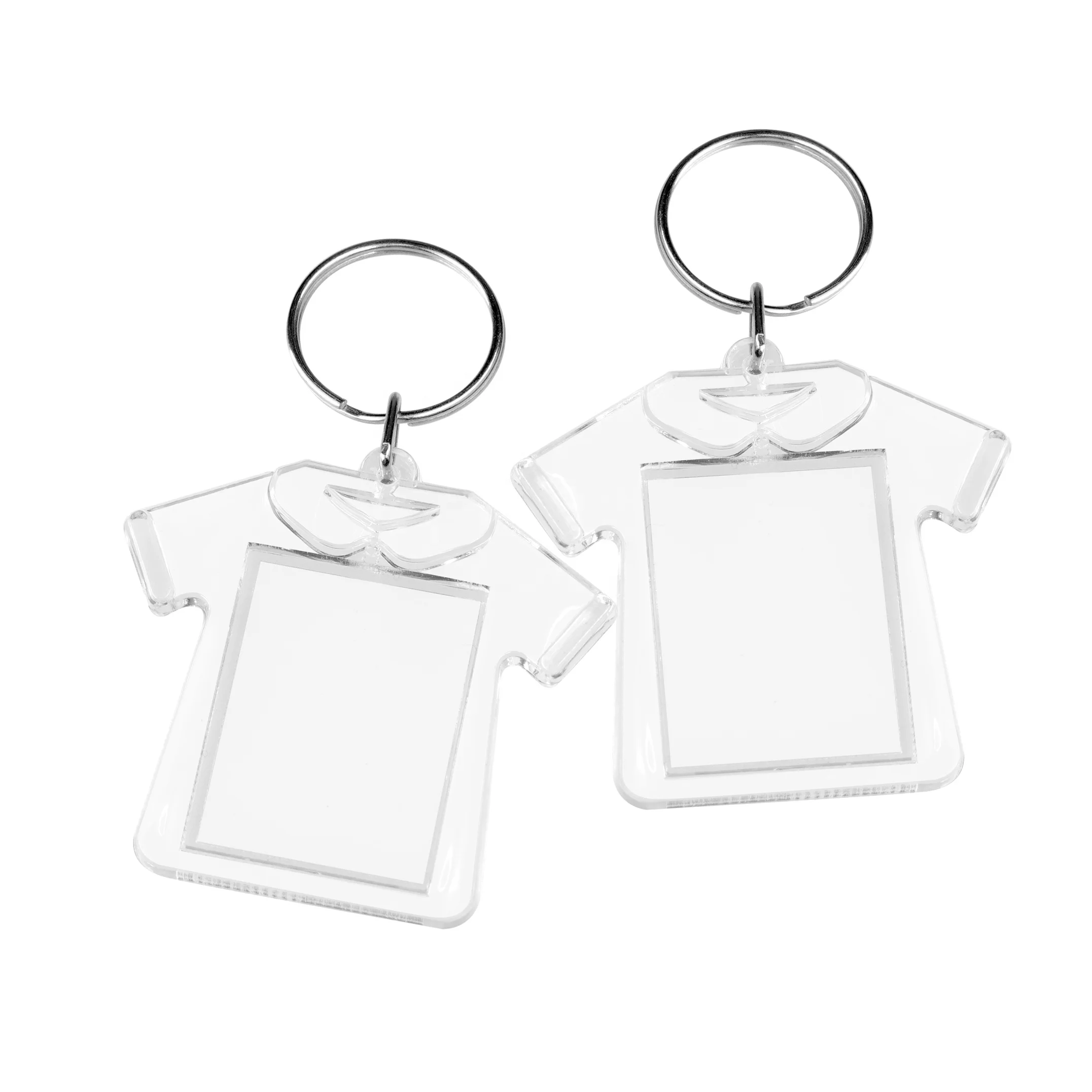 Custom DIY Picture Frame Keyring Clothes Shape Plastic Souvenir Gifts Blank Insert Photo Frame Key Chain
