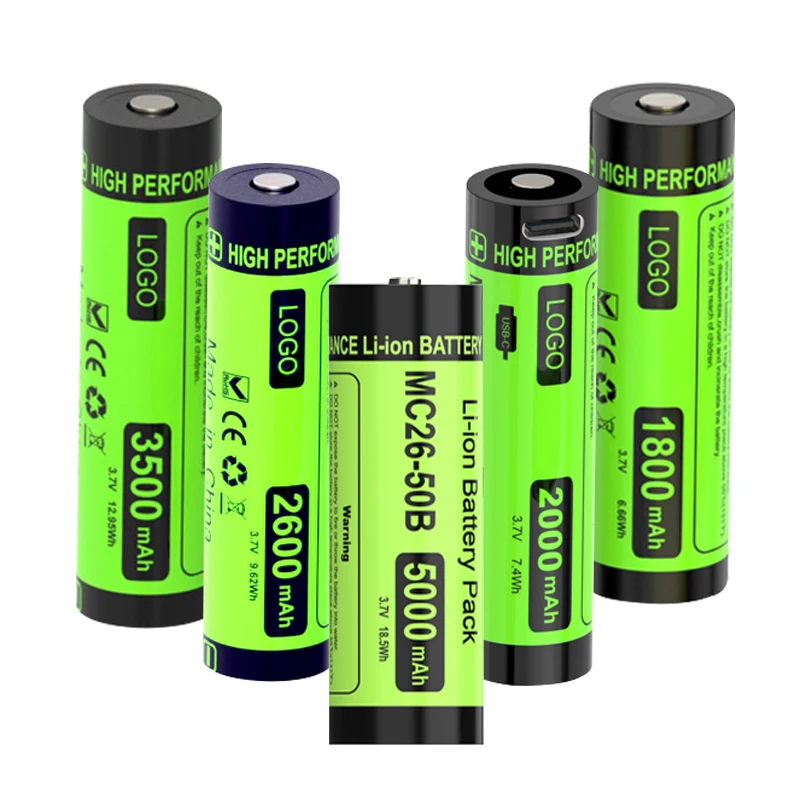 Customized various capacities 18650 battery 3500mah rechargeable 18650 li ion battery 3.7v battery pack 2200mah 3000mah 2500mah